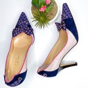 Cole Haan Marie Antoinette Heels Silk Bow EUC